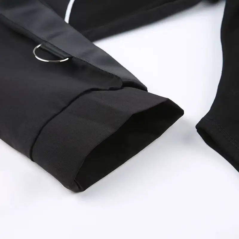 Korean Street Style Women's Black One-Piece Triangle Patchwork High-Waisted Top — feature 11