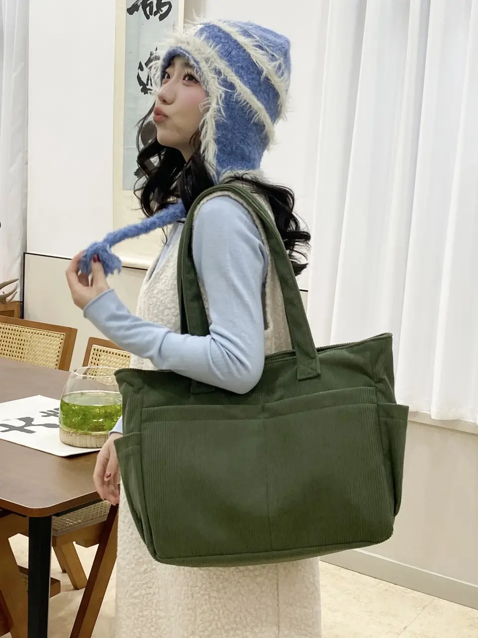 Women Lightweight Large Capacity Commuter Tote Bag Green