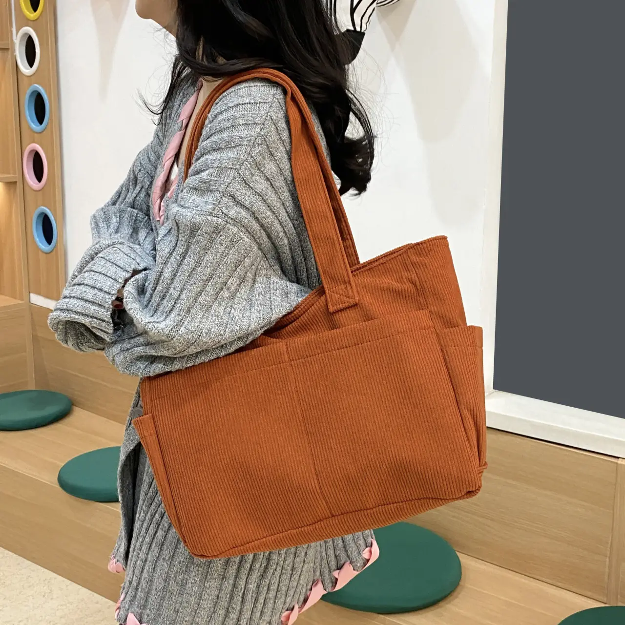 Women Lightweight Large Capacity Commuter Tote Bag Green