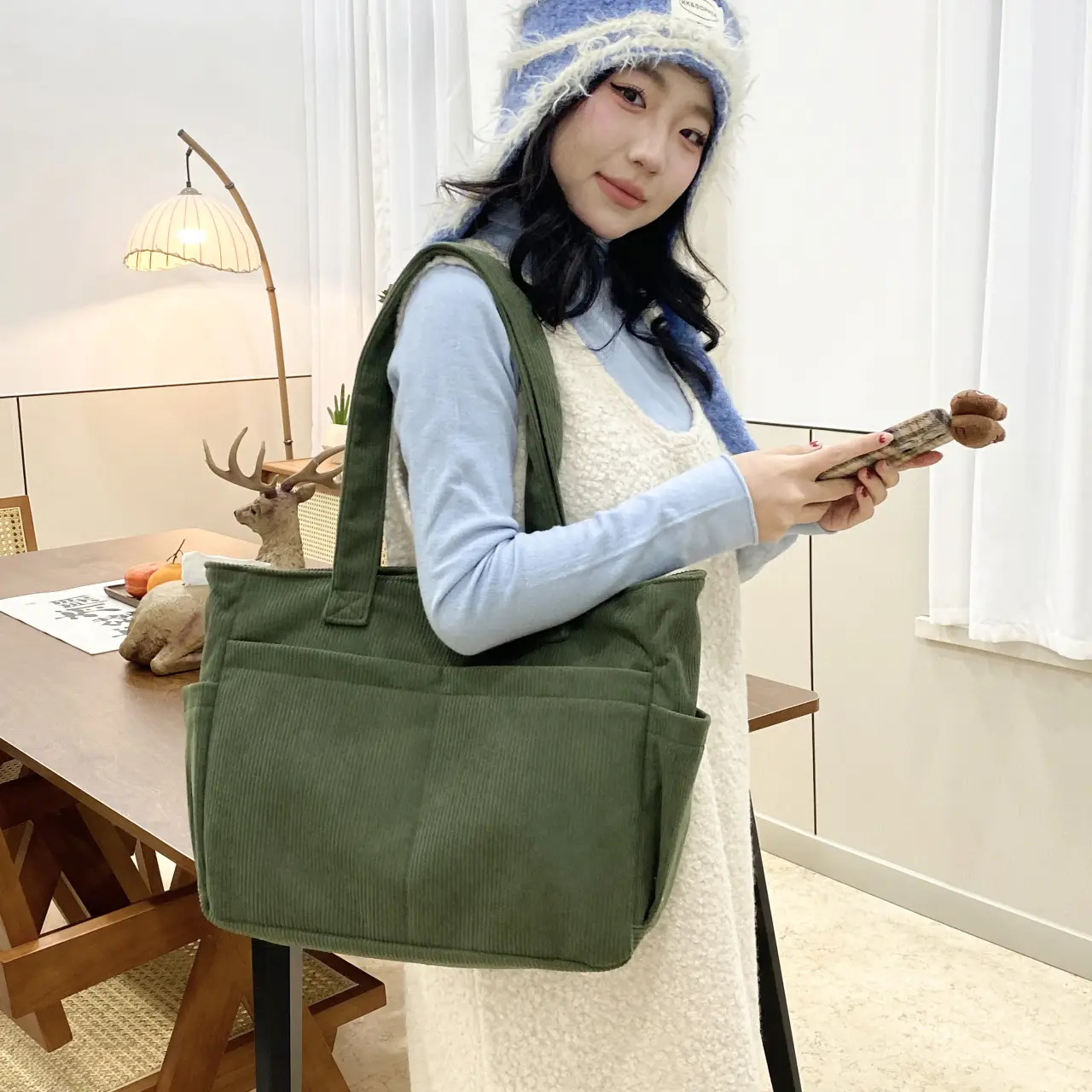 Women Lightweight Large Capacity Commuter Tote Bag Green