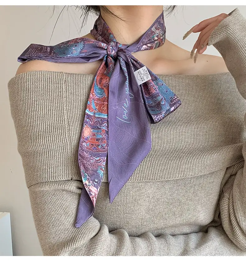 Women Silk Scarf Hair Belt Spring Summer High-end Matching — feature 4