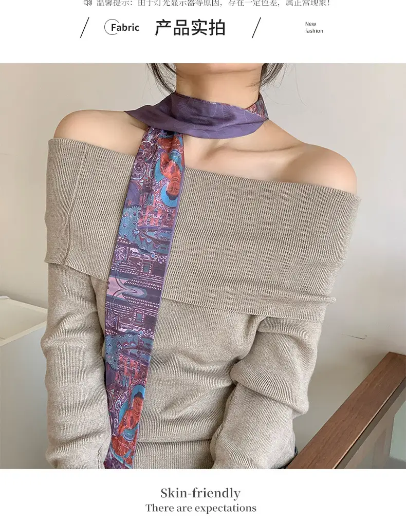 Women Silk Scarf Hair Belt Spring Summer High-end Matching — feature 6