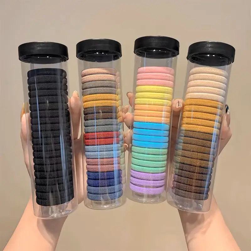 New Style Rubber Hair Band for Women Black Leather Case — feature 1