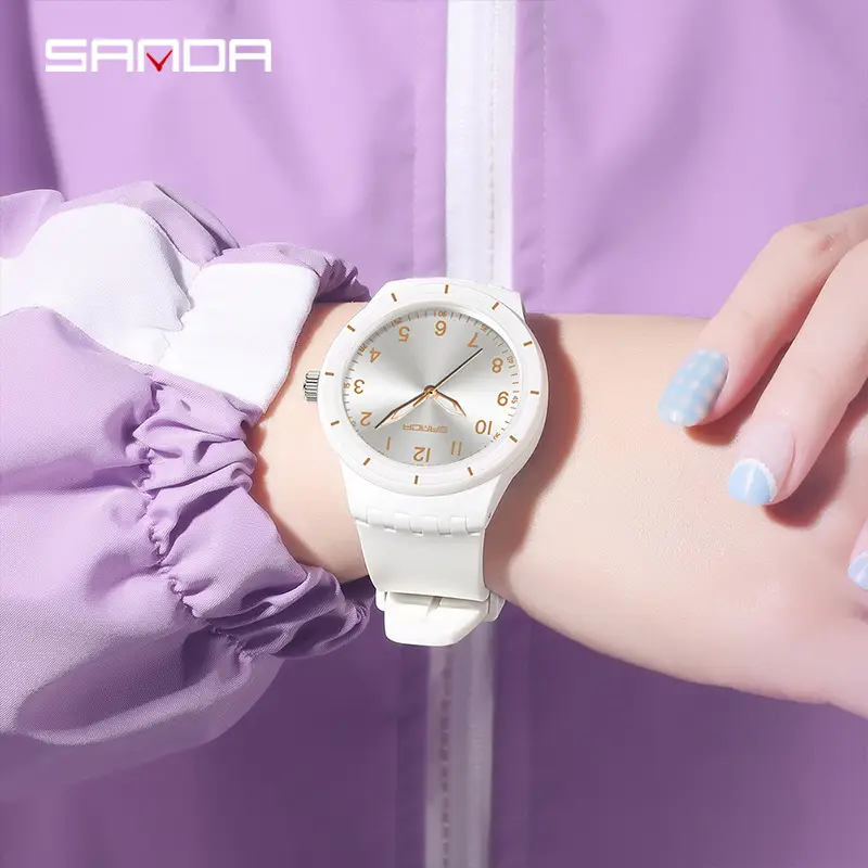 Sanda Student Quartz Watch Black Blue Dial All Match