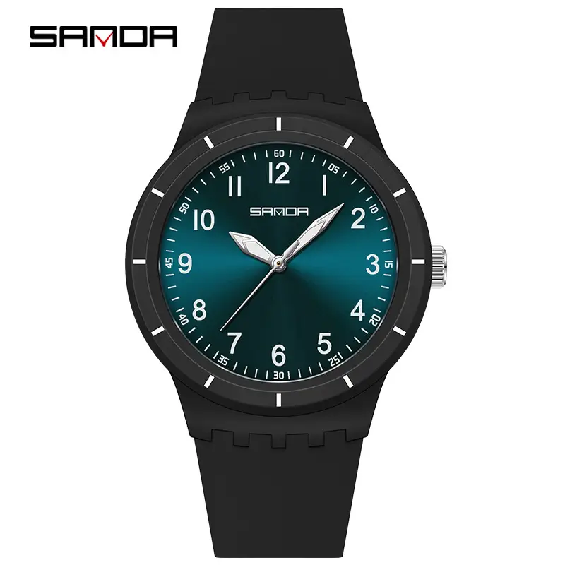 Sanda Student Quartz Watch Black Blue Dial All Match