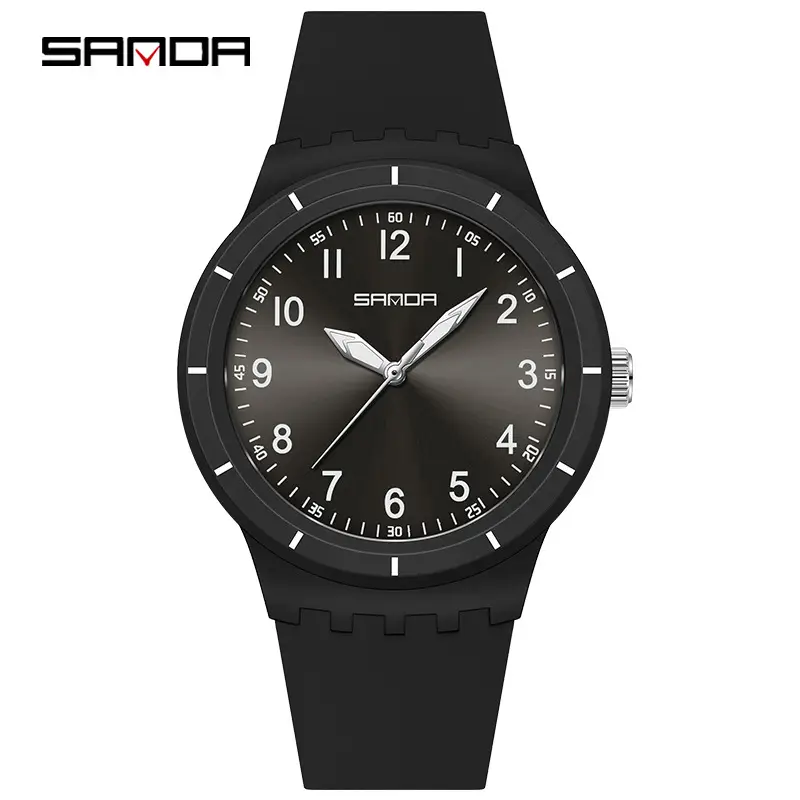 Sanda Student Quartz Watch Black Blue Dial All Match
