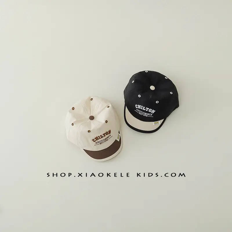 Kids Black Letter Embroidered Cap Spring Autumn - Image 7