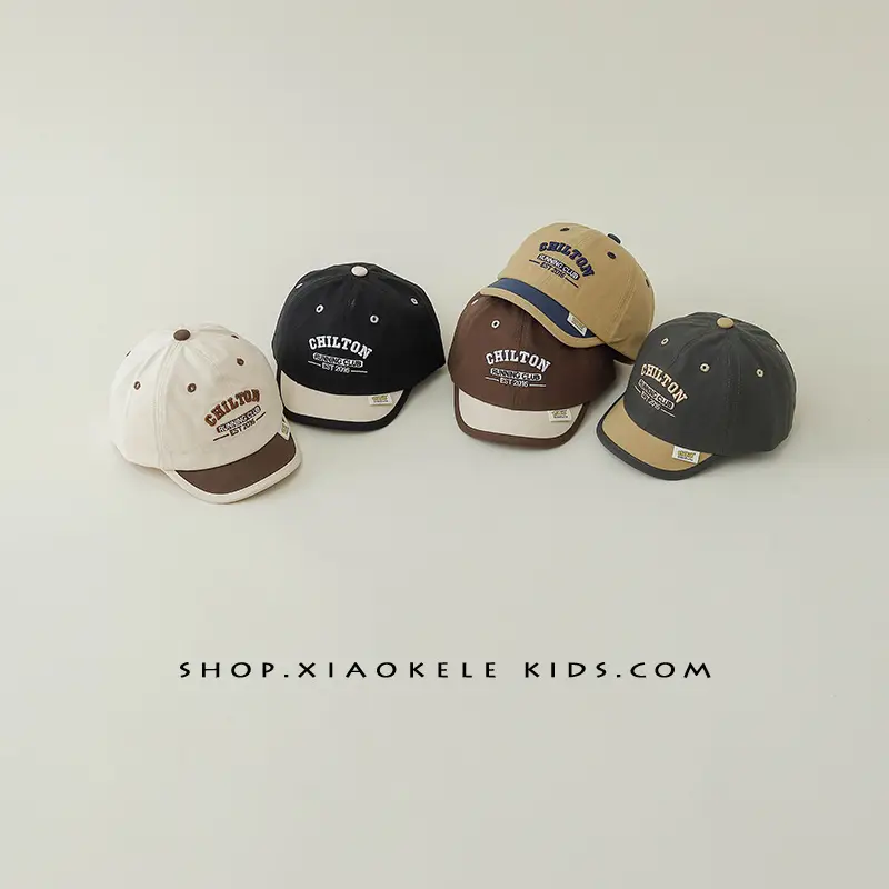Kids Black Letter Embroidered Cap Spring Autumn - Image 8