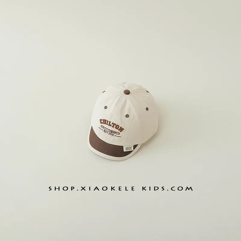 Kids Black Letter Embroidered Cap Spring Autumn - Image 2