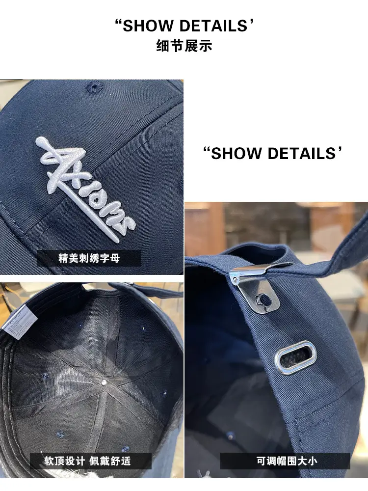 2025 Letter Embroidered Baseball Cap Women Men Navy Blue — feature 9