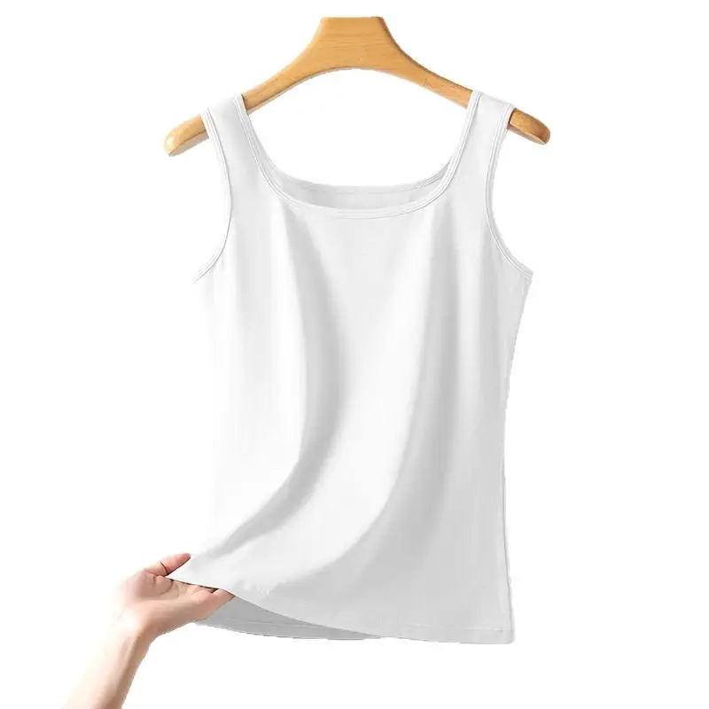 Spring and Summer Cotton Camisole New Style Square Collar Vest Women's Thin Slim-fit Inner Sleeveless Outer Wear Base Shirt