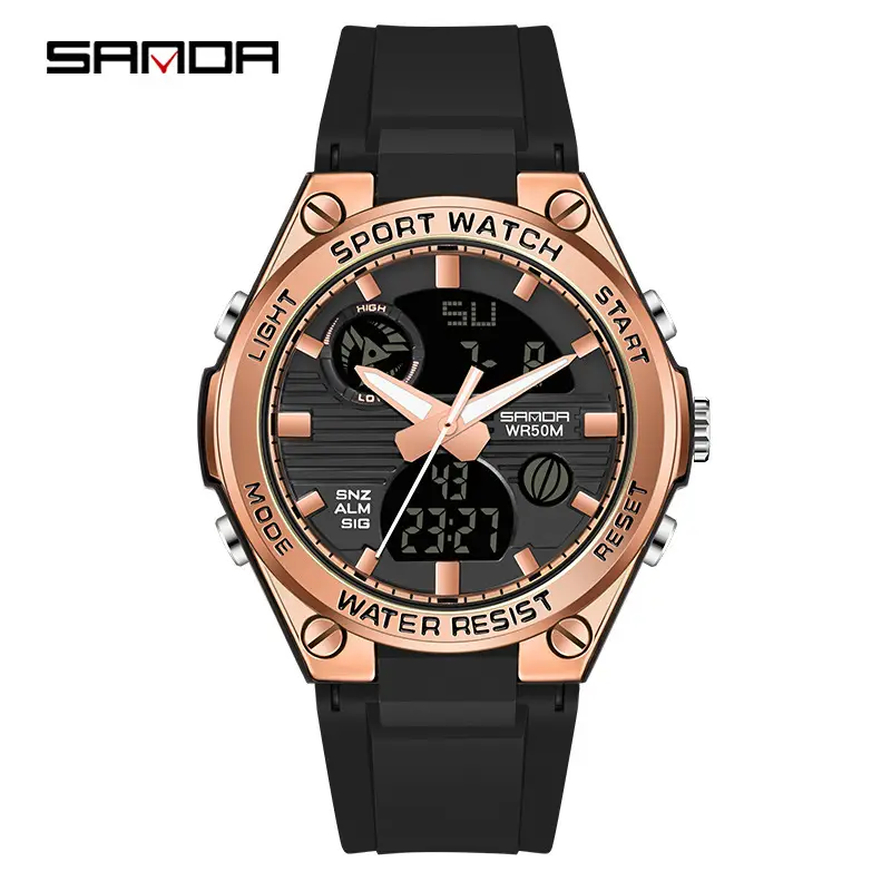 Sanda Military Wind Digital Sport Watch Black Large Dial - Image 27