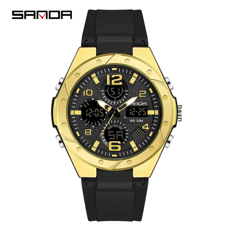 Sanda Military Wind Digital Sport Watch Black Large Dial - Image 36