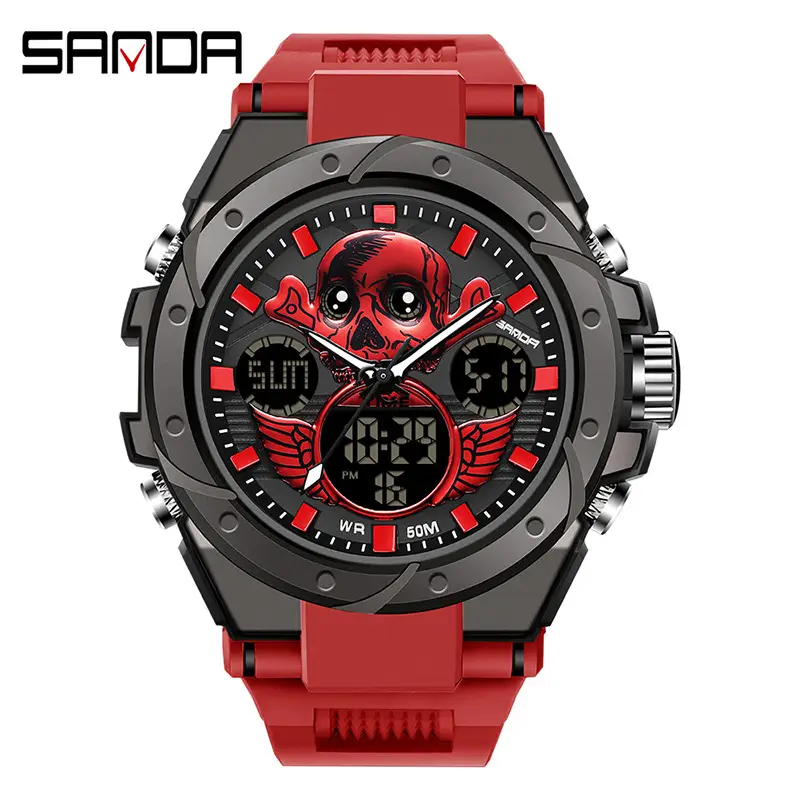 Sanda Military Wind Digital Sport Watch Black Large Dial - Image 50