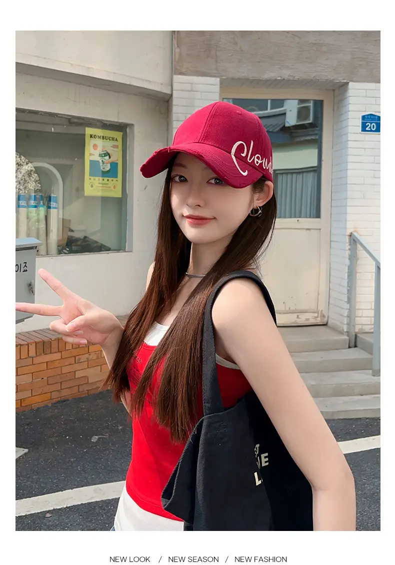 Clouds Embroidered Maroon Baseball Cap All Season — feature 11