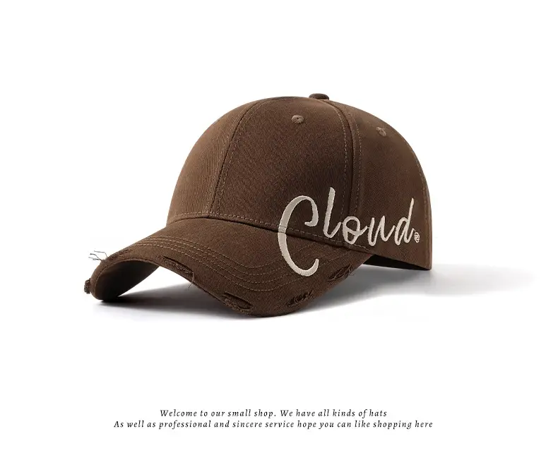 Clouds Embroidered Maroon Baseball Cap All Season — feature 20