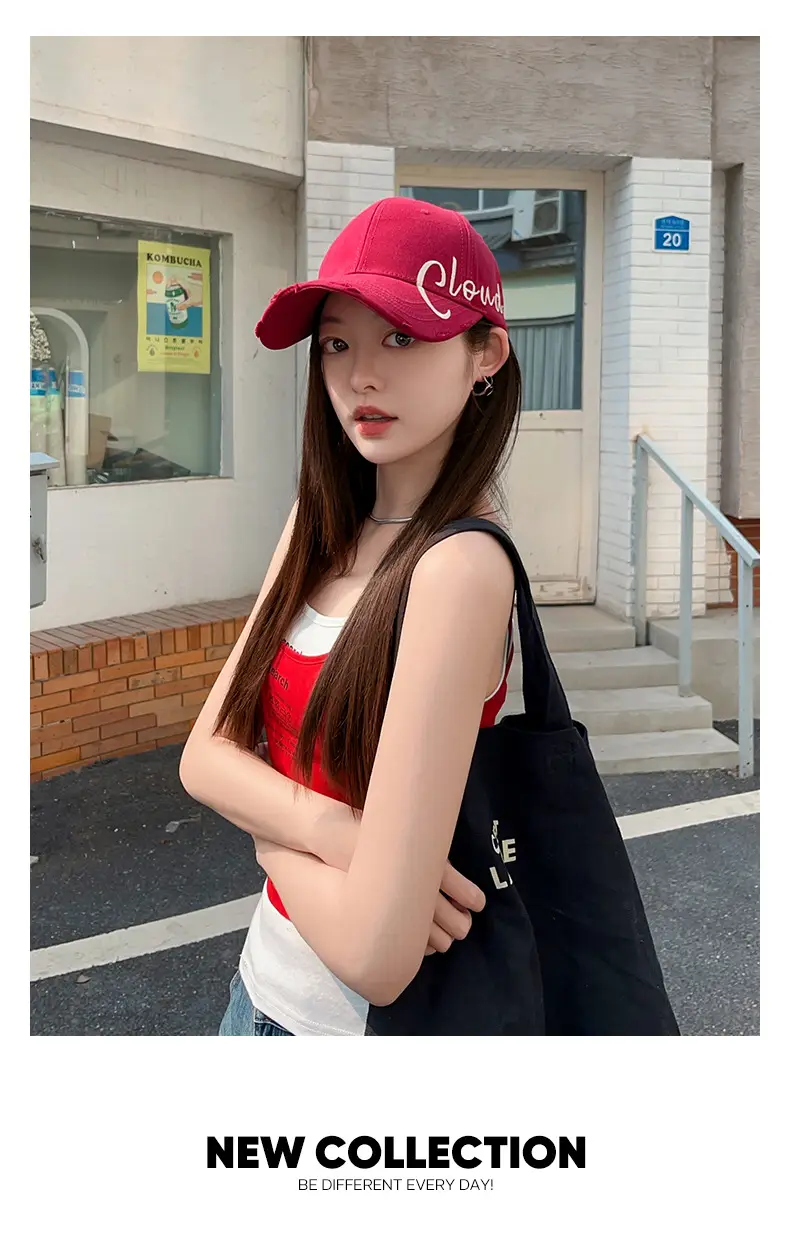 Clouds Embroidered Maroon Baseball Cap All Season — feature 8