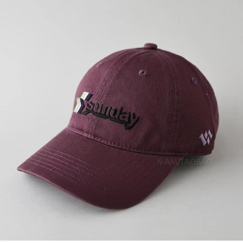 Maroon Vintage Letter Embroidered Baseball Cap Unisex - Image 6