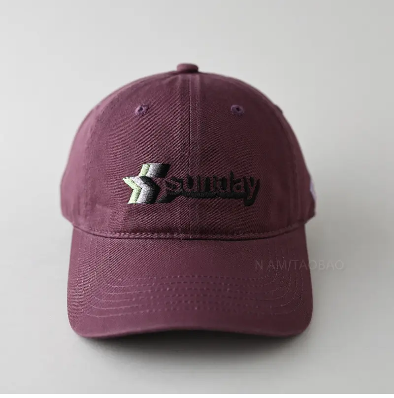 Maroon Vintage Letter Embroidered Baseball Cap Unisex — feature 7