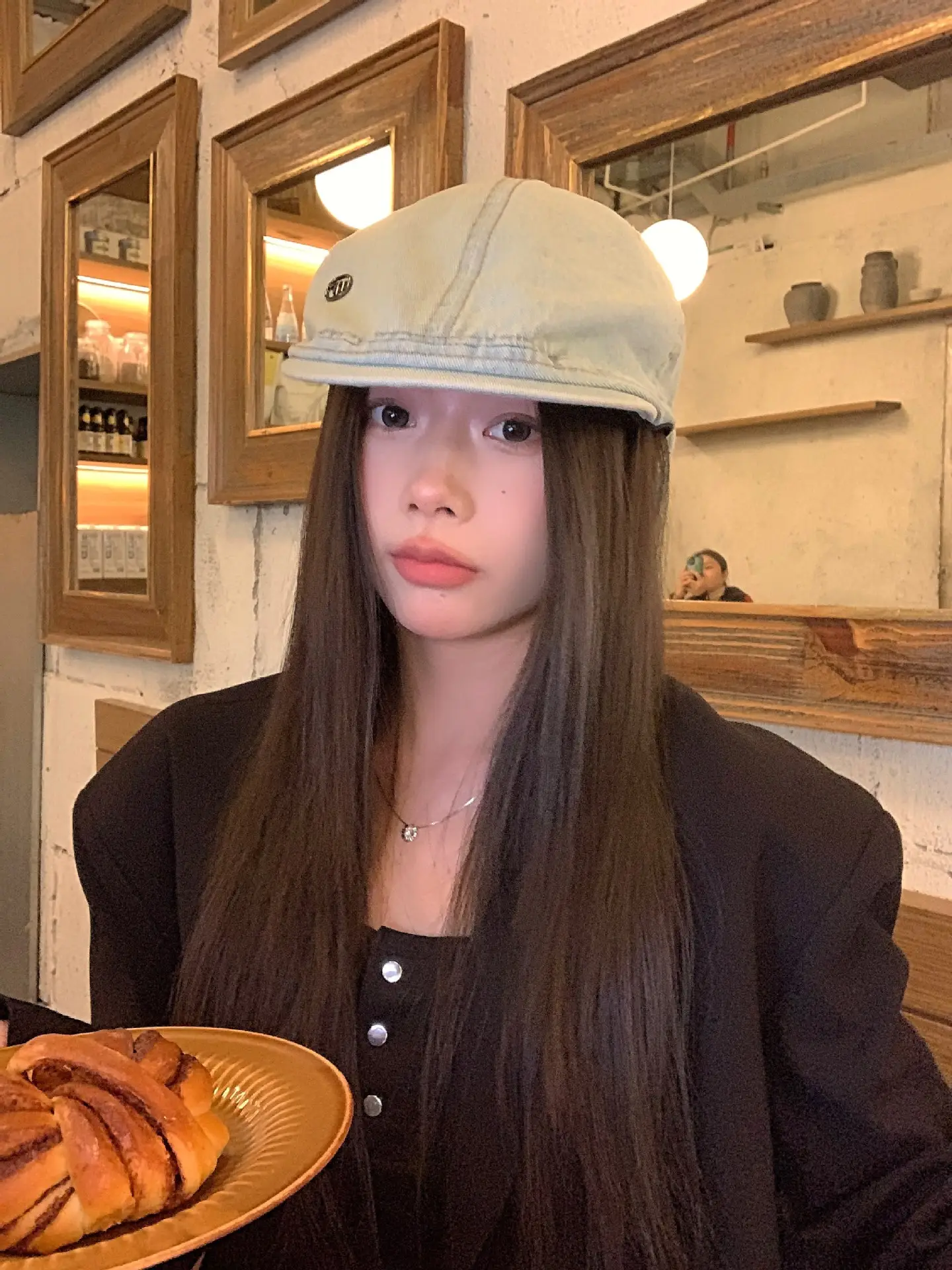 Women's Ancient Korean Style Denim Cap Forward Anti-Wear — feature 11