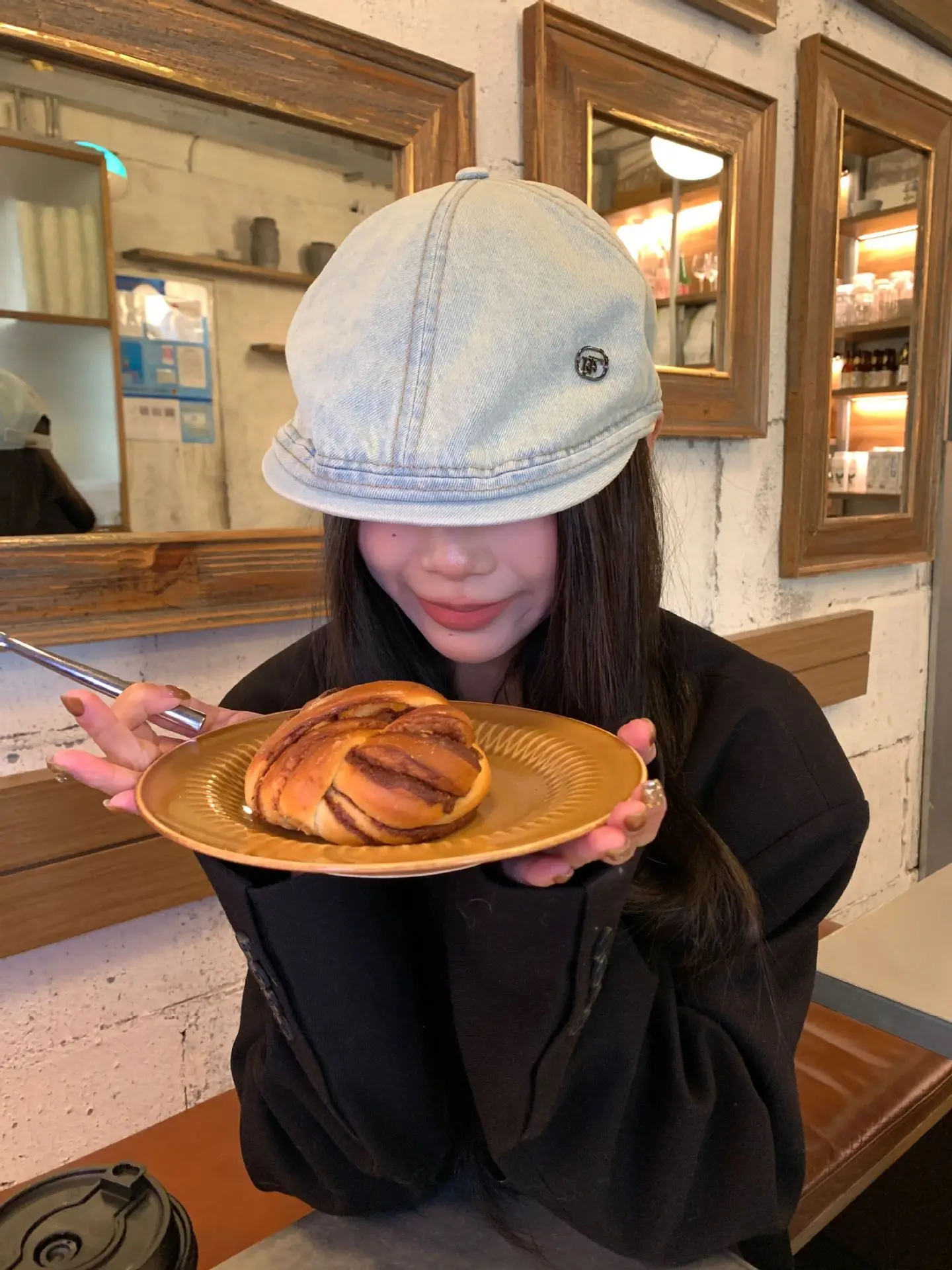 Women's Ancient Korean Style Denim Cap Forward Anti-Wear — feature 13