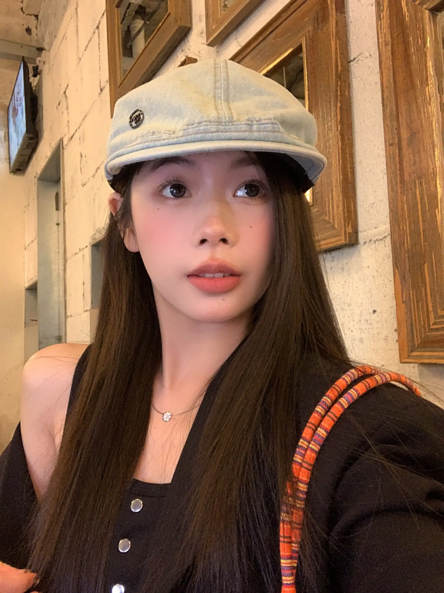 Women's Ancient Korean Style Denim Cap Forward Anti-Wear — feature 5