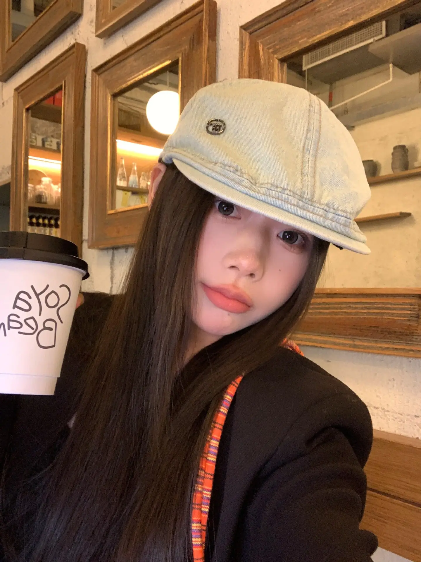 Women's Ancient Korean Style Denim Cap Forward Anti-Wear — feature 7
