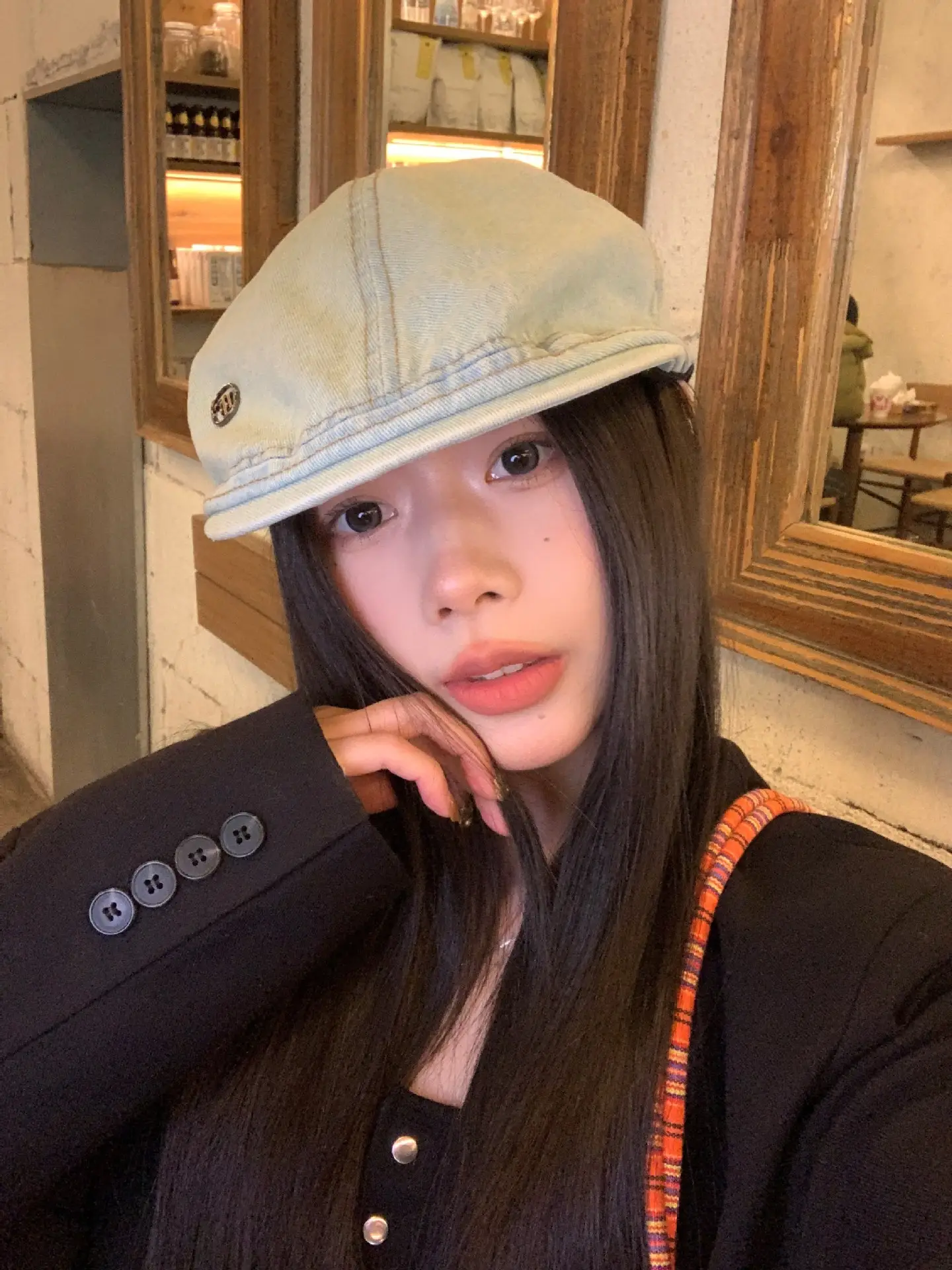 Women's Ancient Korean Style Denim Cap Forward Anti-Wear — feature 9
