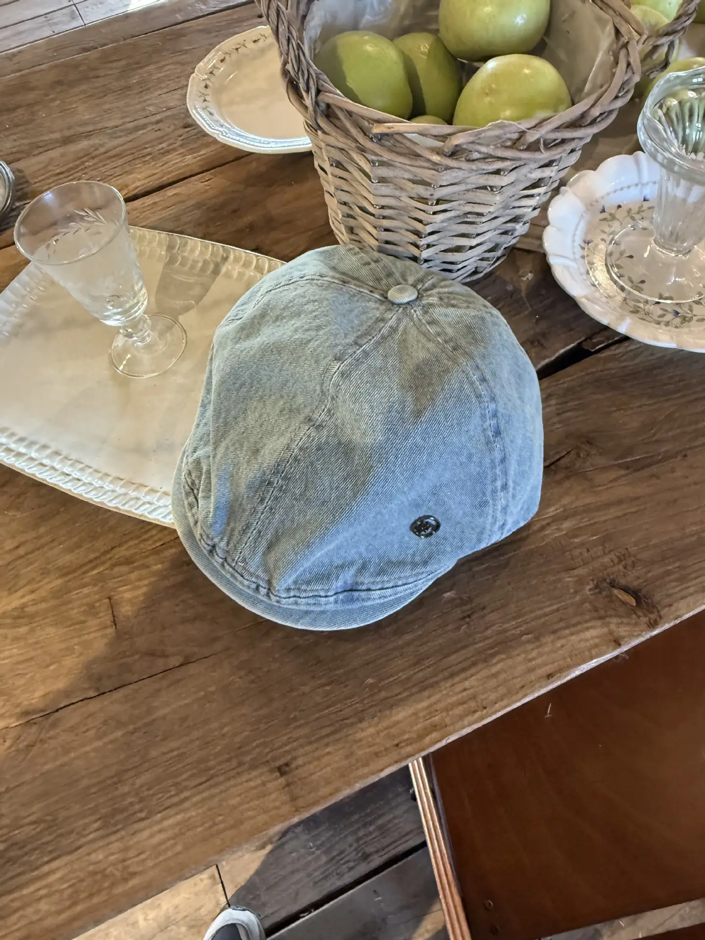 Women's Ancient Korean Style Denim Cap Forward Anti-Wear - Image 2