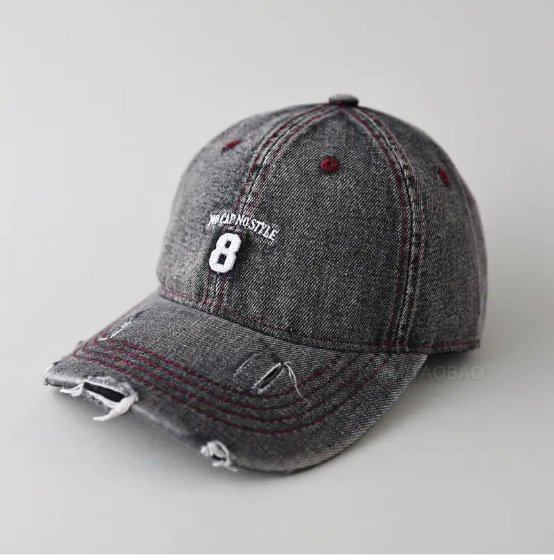 Black Digital Embroidered Baseball Cap for Men Women - Image 3