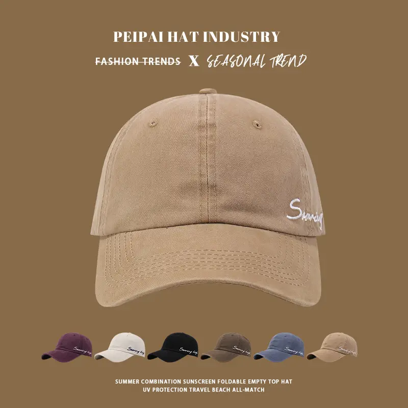 Pea Hat Men Women Spring Embroidered Washable All Colors - Image 7