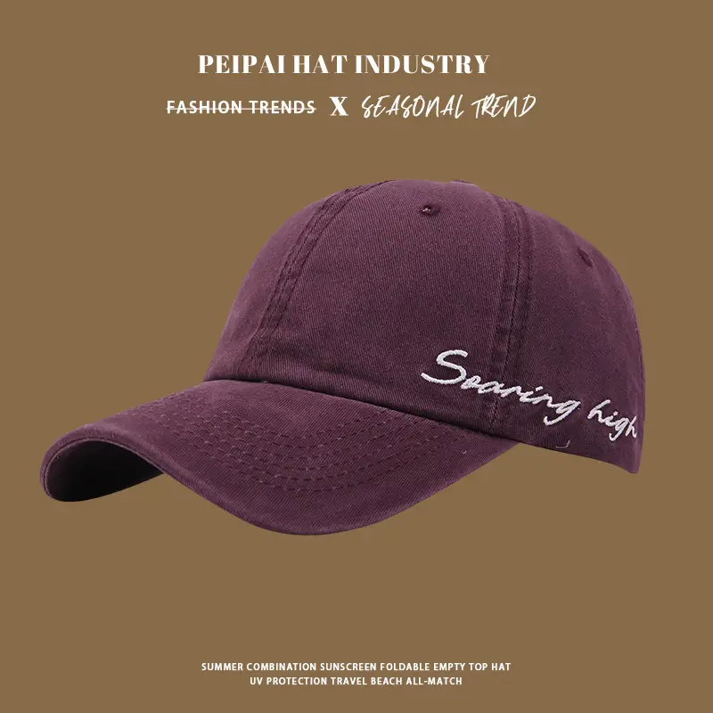 Pea Hat Men Women Spring Embroidered Washable All Colors - Image 3