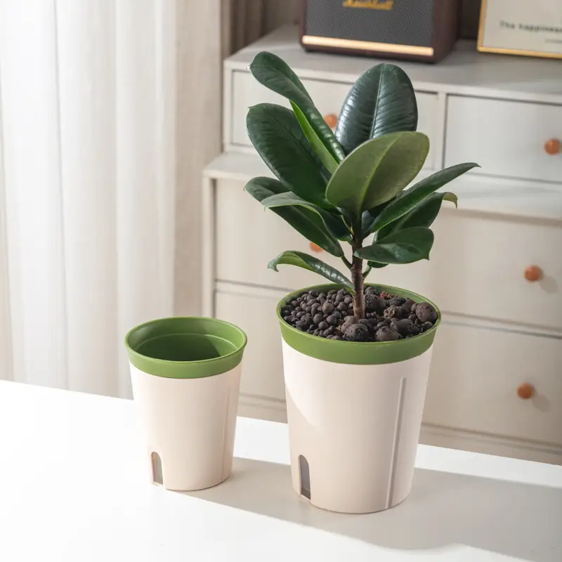 New High-grade Lazy Self-absorbent Plastic Flower Pot Thickened Big small size Office Meat Pot Non-watering Cross-border