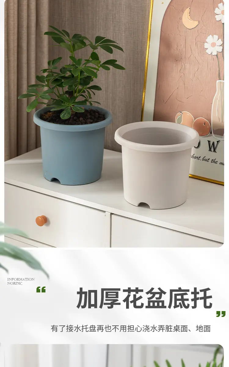 New High-grade Lazy Self-absorbent Plastic Flower Pot Thickened Big small size Office Meat Pot Non-watering Cross-border — feature 13