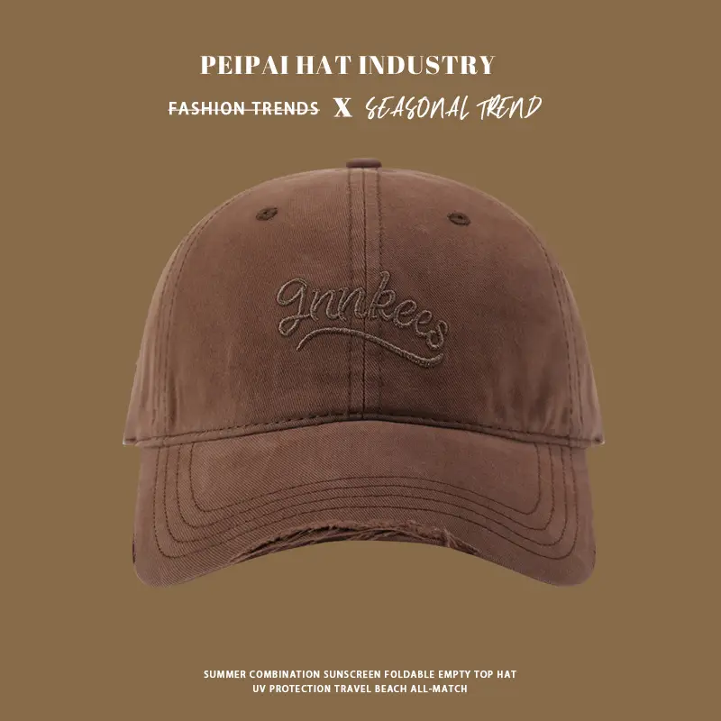Early Spring Women Men Brown Embroidered Cap - Image 3