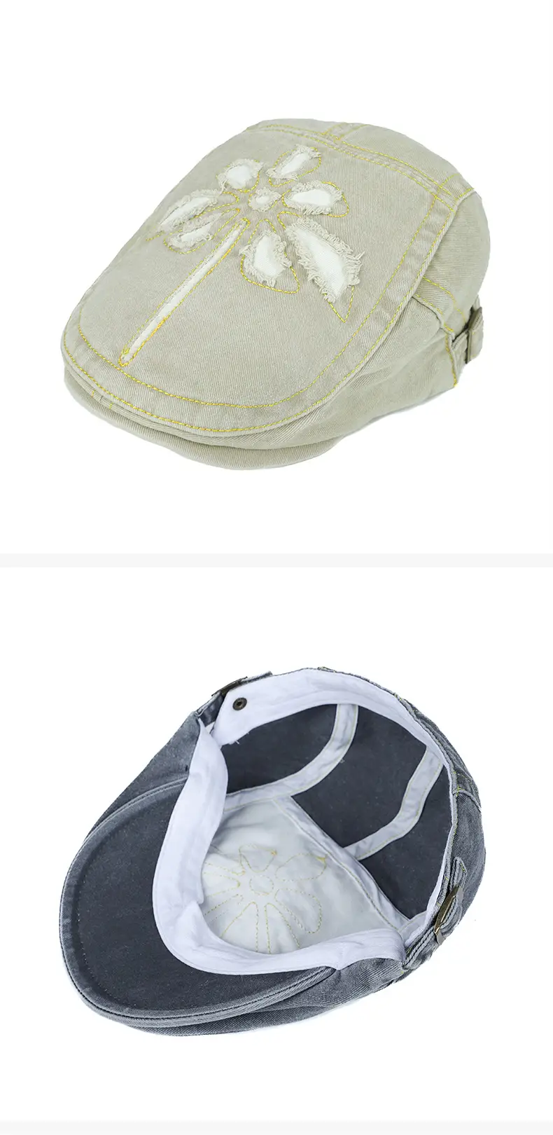 Women's Blue Embroidered Sunshade Cap — feature 9