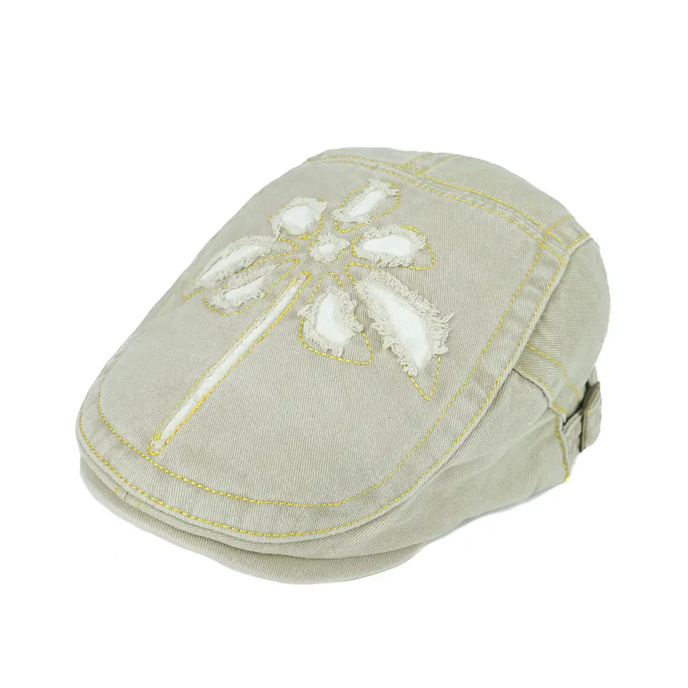 Women's Blue Embroidered Sunshade Cap - Image 4