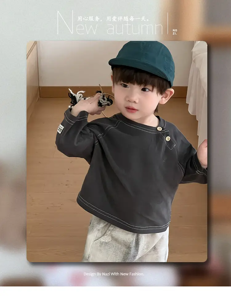 Baby Round Neck T-Shirt Jeans Suit Korean Style Kidsren — feature 1