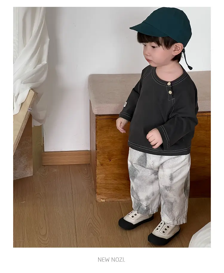 Baby Round Neck T-Shirt Jeans Suit Korean Style Kidsren — feature 4