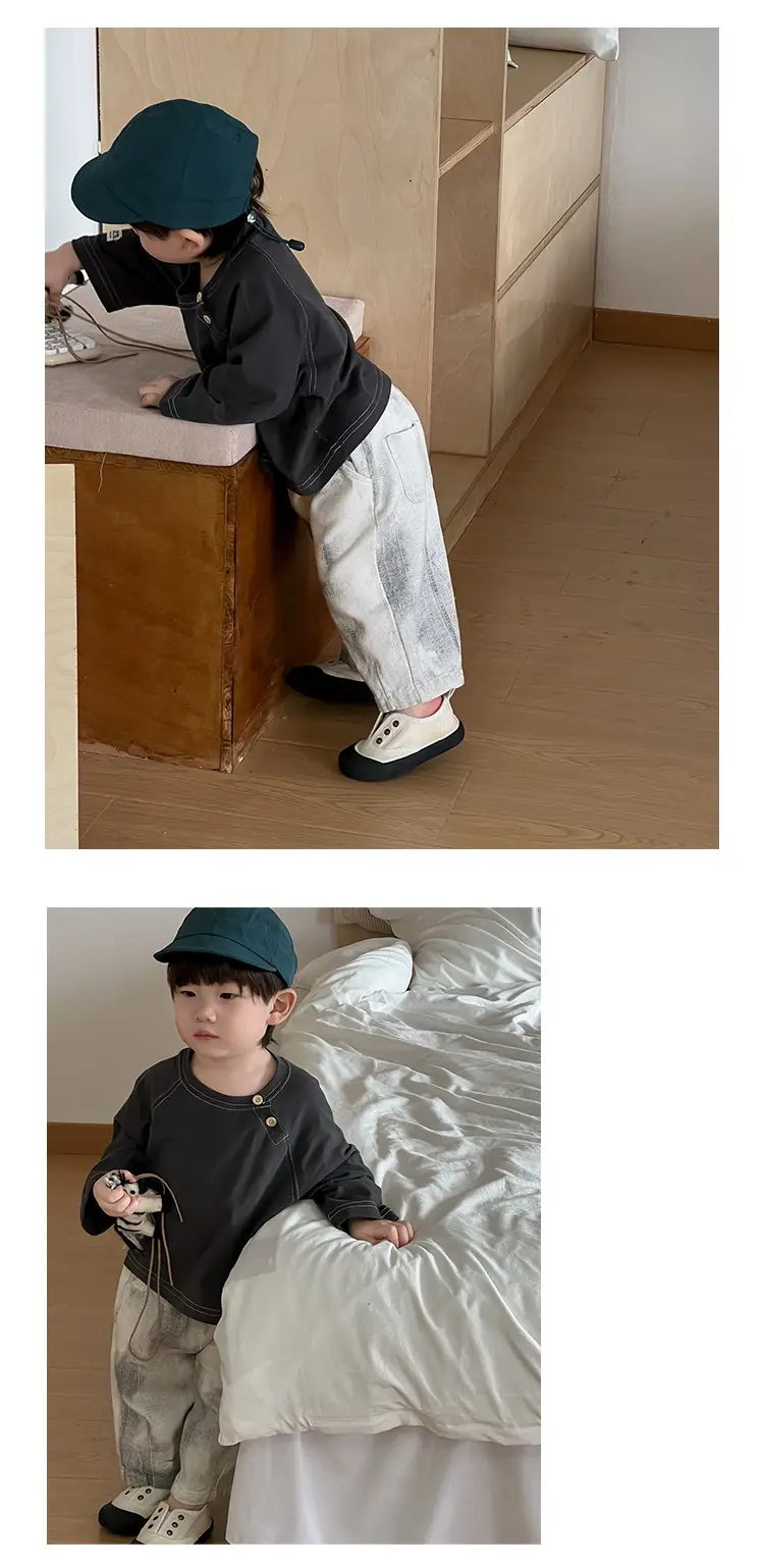Baby Round Neck T-Shirt Jeans Suit Korean Style Kidsren — feature 6
