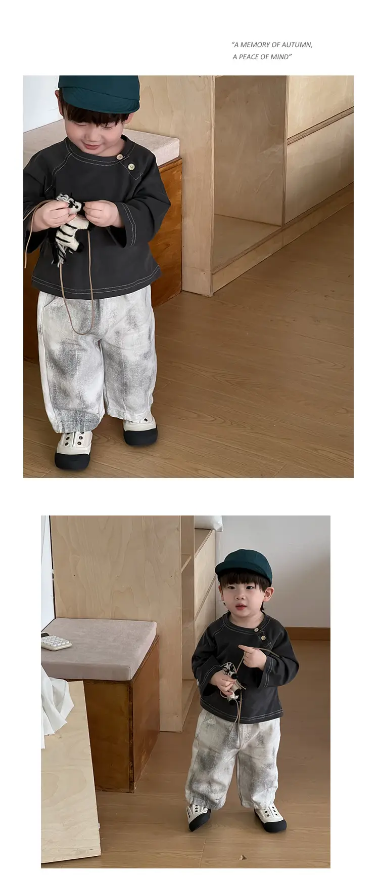 Baby Round Neck T-Shirt Jeans Suit Korean Style Kidsren — feature 7