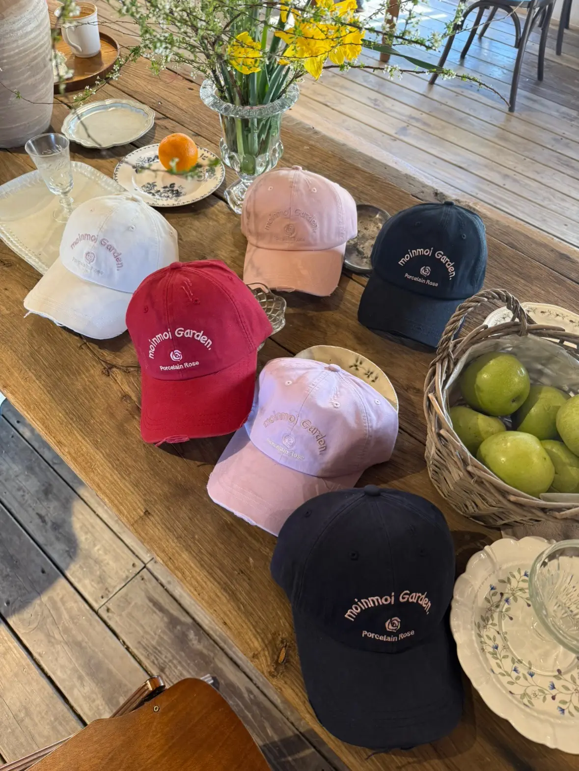Red Korean Rose Letter Baseball Cap for Women — feature 14