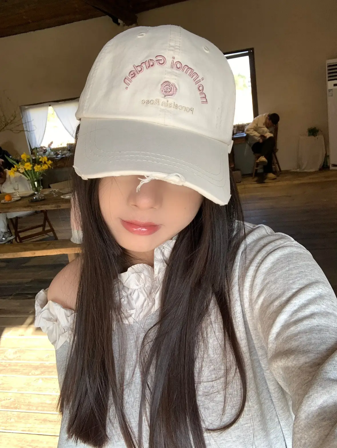 Red Korean Rose Letter Baseball Cap for Women — feature 21
