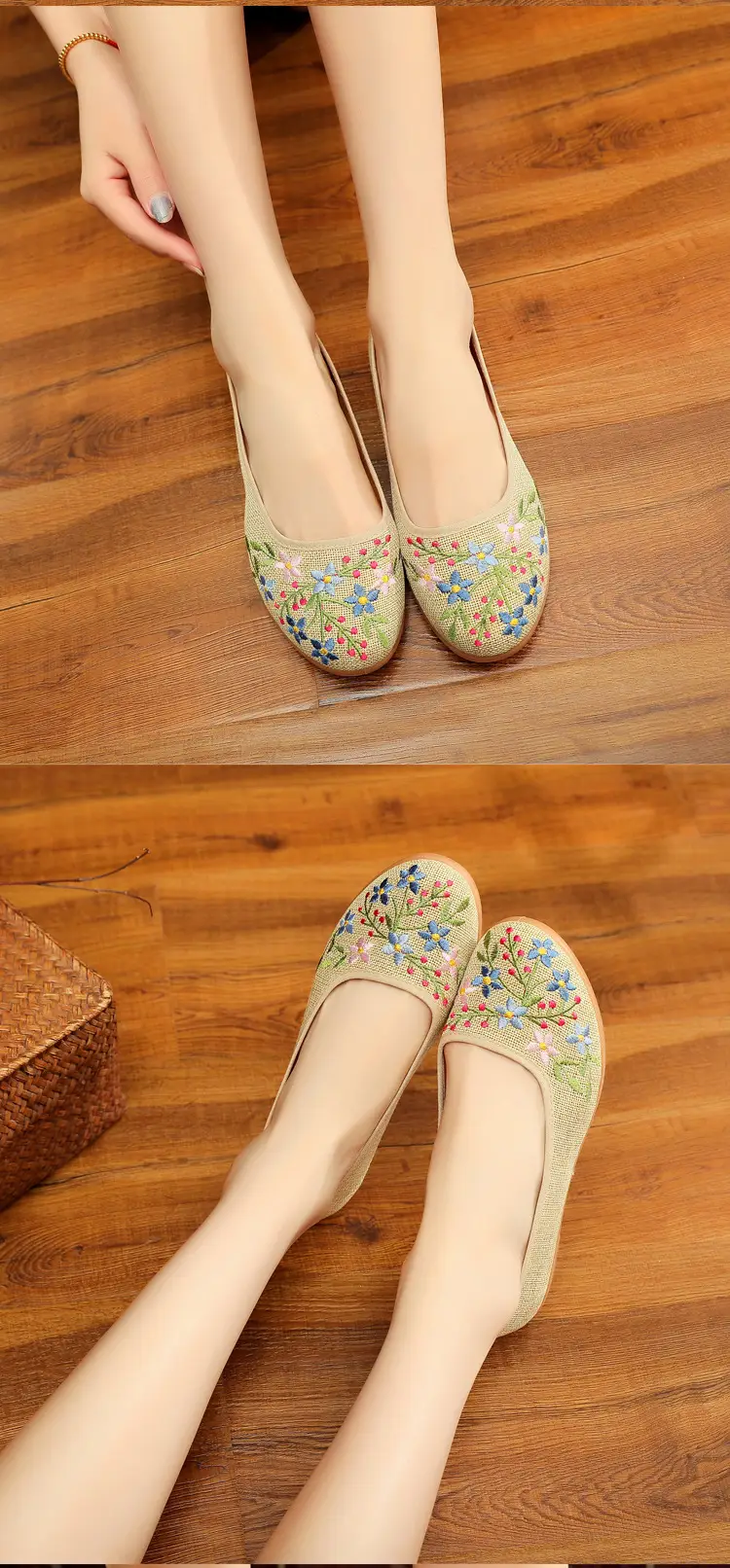 26 New Styles of Cotton and Linen Old Beijing Women's Flat Shoes, Non-Slip Soft Sole Ethnic Style Embroidered Shoes, Low-Top Breathable Flat Shoes — feature 13