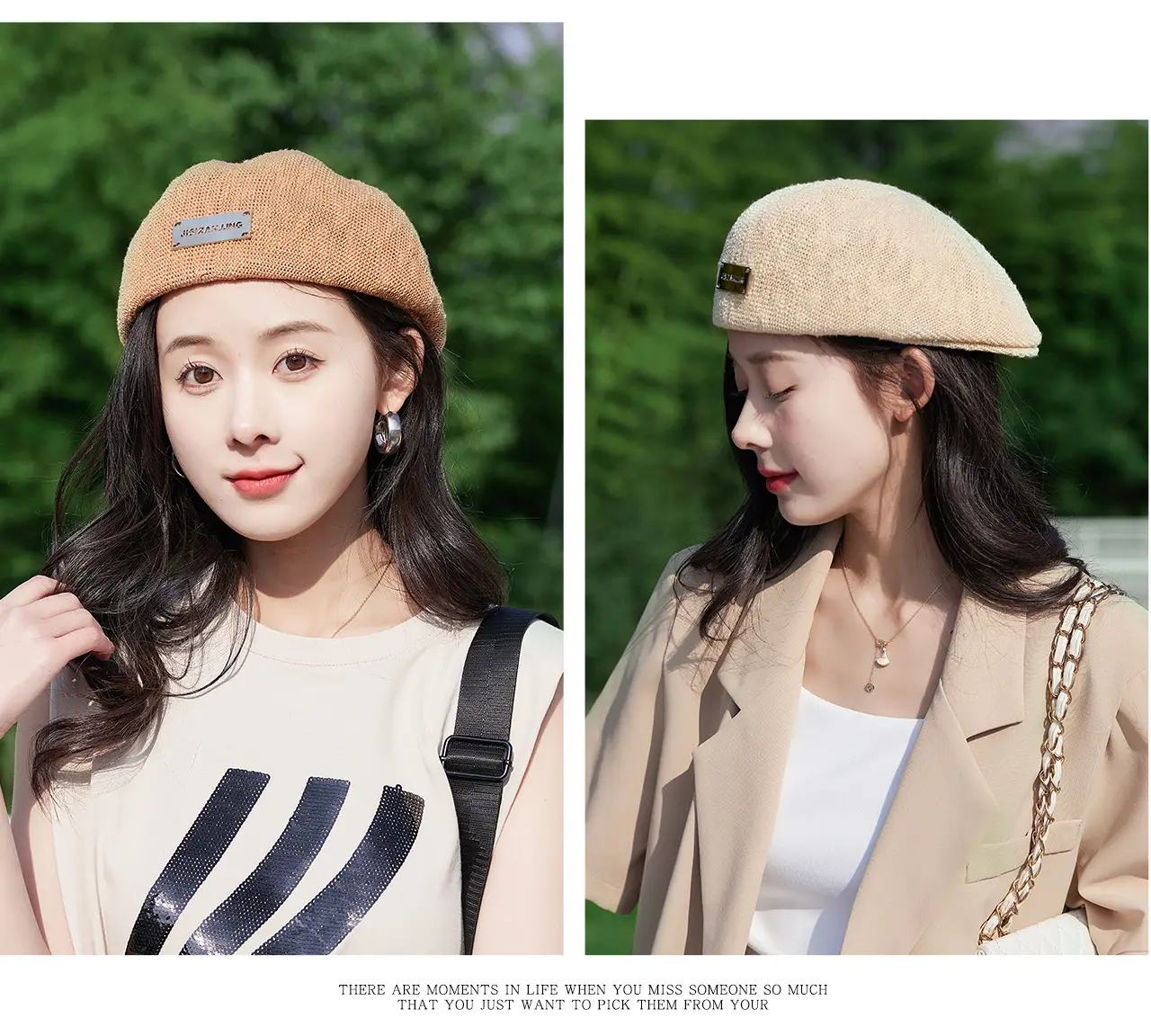 Women Korean Style Forward Hat with Metal Label — feature 21