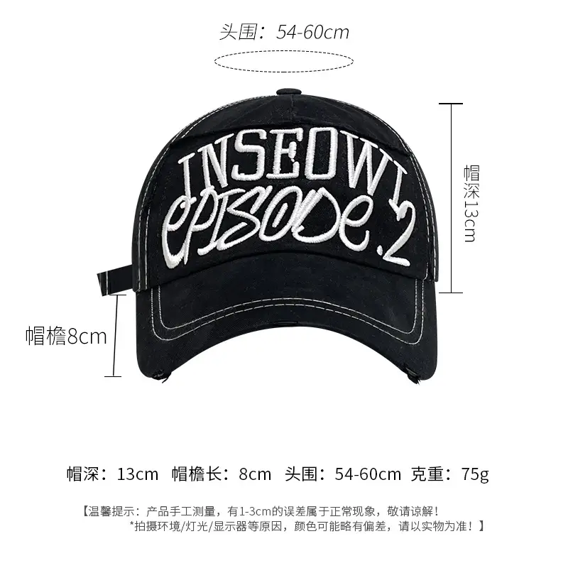 Cross-border Letter Embroidered Baseball Cap Black - Image 5
