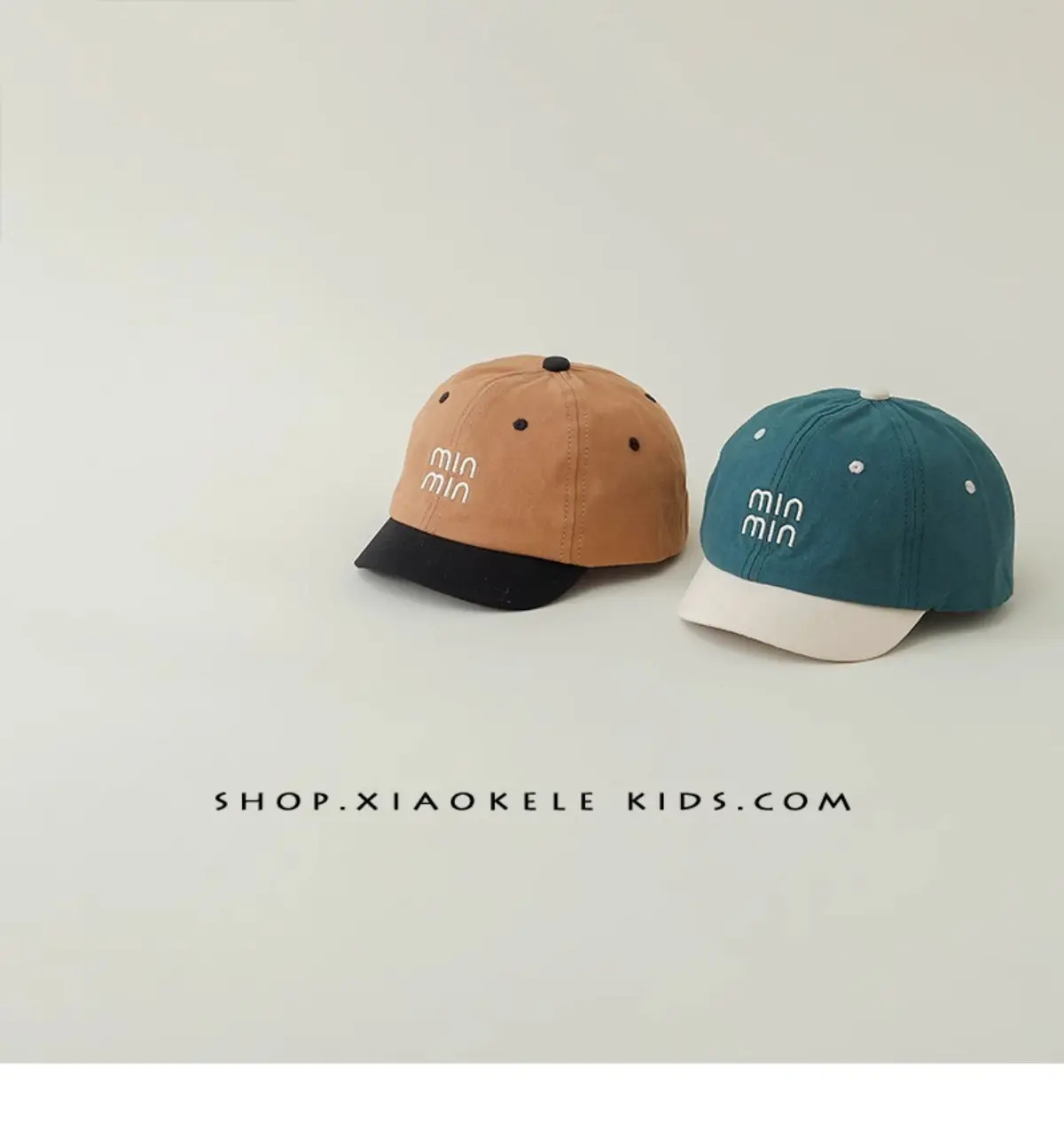 Kids Baseball Caps Black Brown Mini Letter Embroidered β feature 10