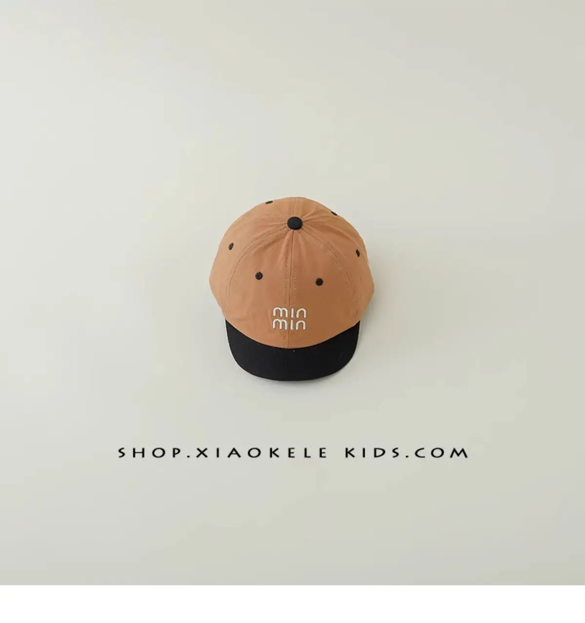 Kids Baseball Caps Black Brown Mini Letter Embroidered β feature 15