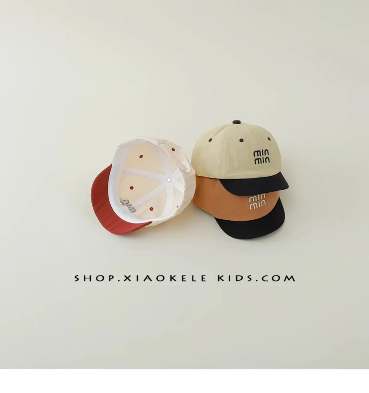 Kids Baseball Caps Black Brown Mini Letter Embroidered β feature 5