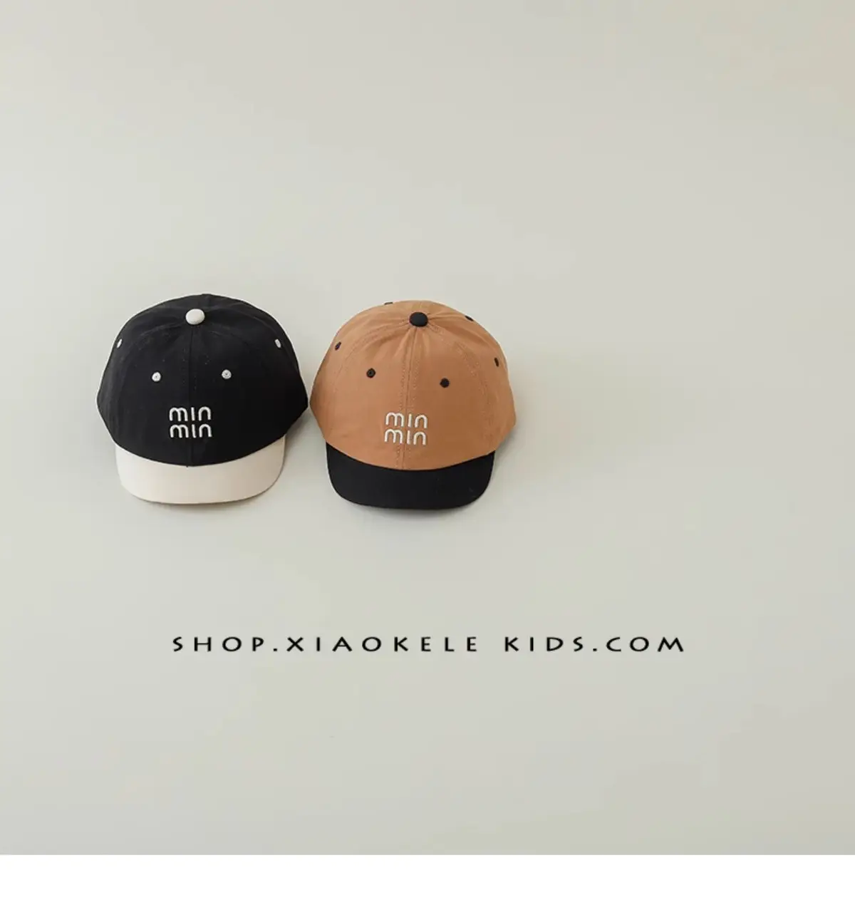 Kids Baseball Caps Black Brown Mini Letter Embroidered β feature 6